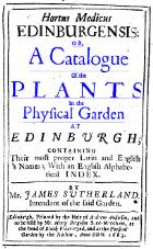 Title page, 17th century physic garden catalogue, RBGE